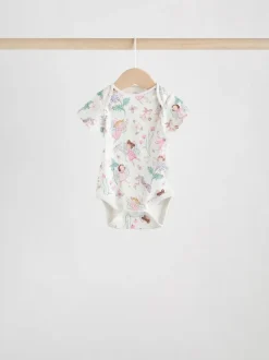 Next Ecru Fairy Short Sleeve Bodysuits 5 Pack