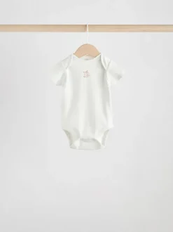Next Ecru Fairy Short Sleeve Bodysuits 5 Pack