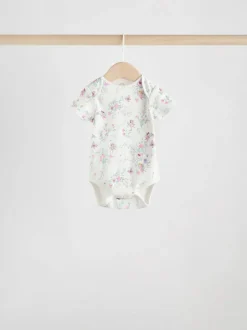 Next Ecru Fairy Short Sleeve Bodysuits 5 Pack