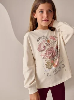 Next Ecru Floral Sequin Long Sleeve Top (3-16yrs) Discount