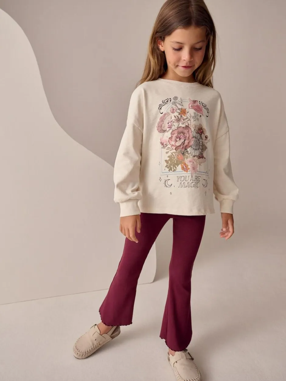 Next Ecru Floral Sequin Long Sleeve Top (3-16yrs) Discount
