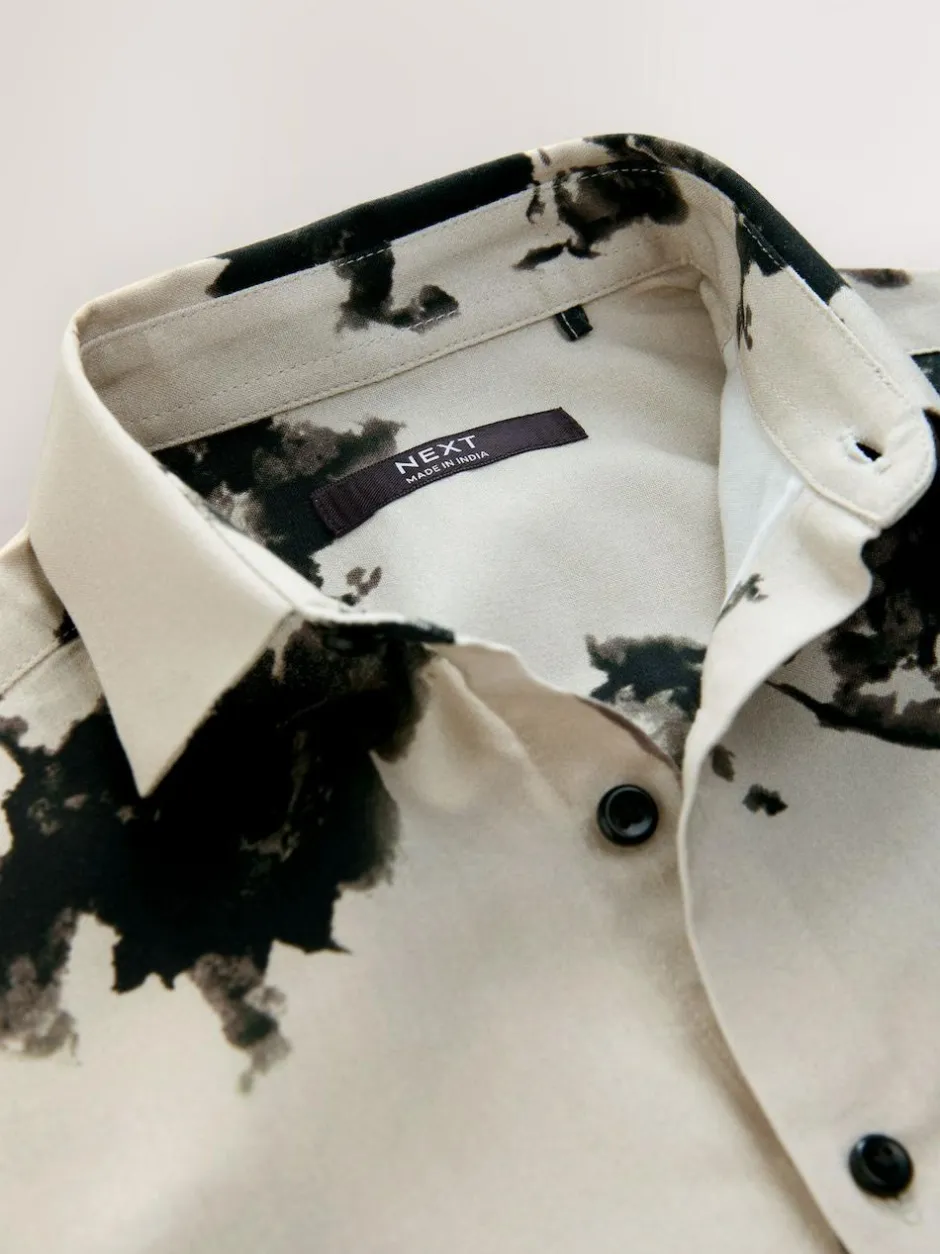 Next Ecru Floral Short Sleeve Printed Shirt (3-16yrs) Hot