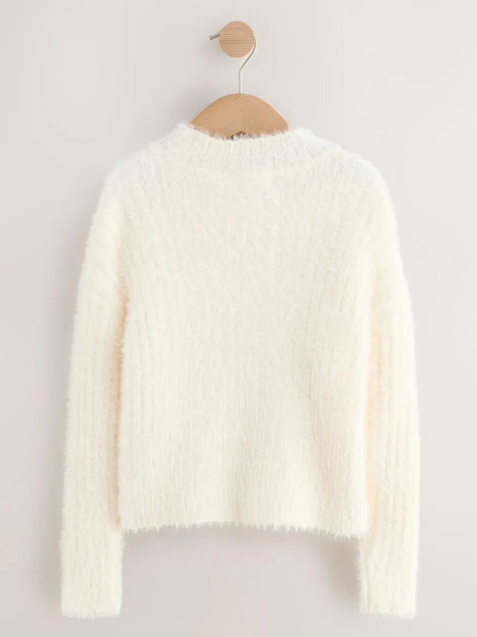 Next Fluffy Jumper (3-16yrs) Ecru