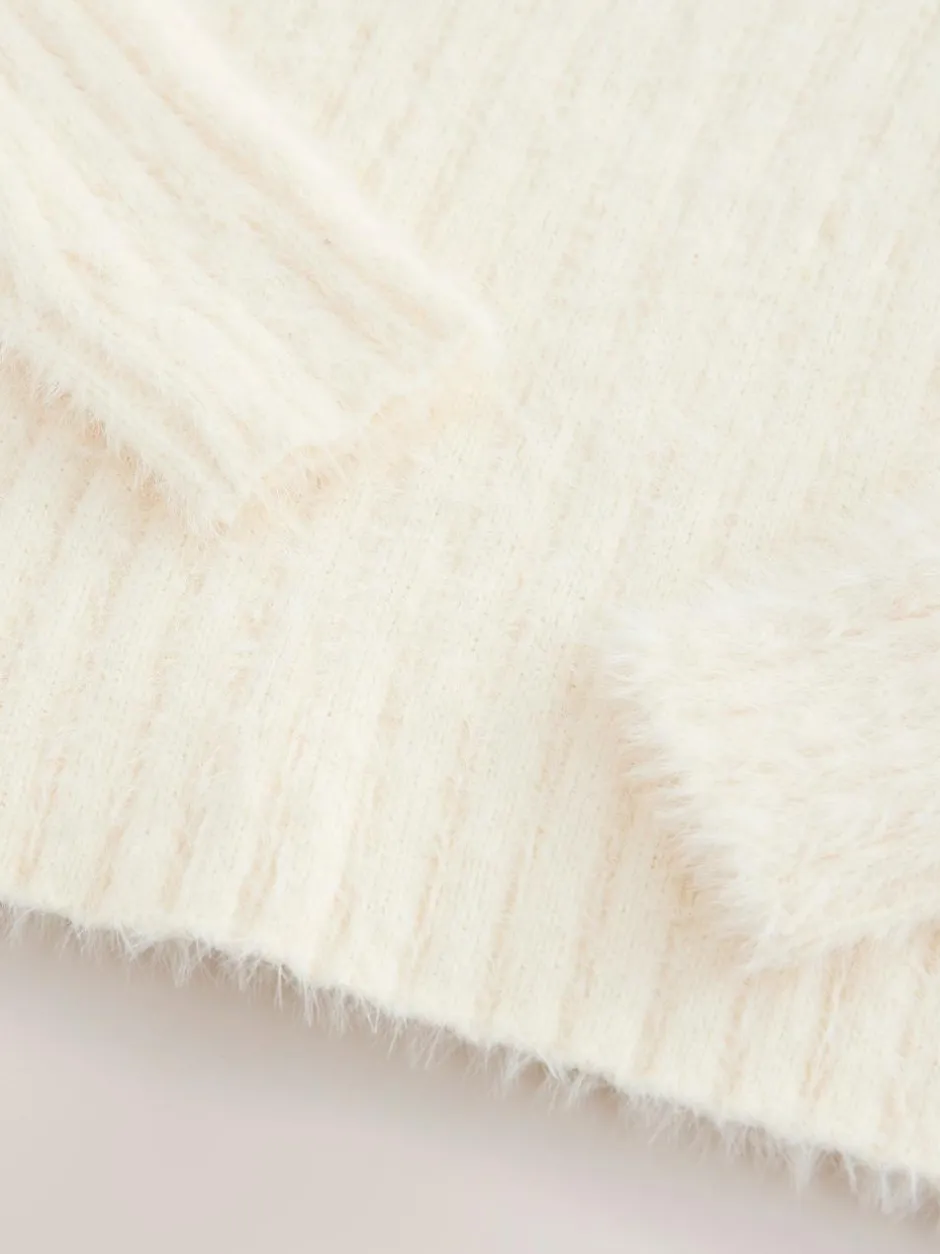 Next Fluffy Jumper (3-16yrs) Ecru