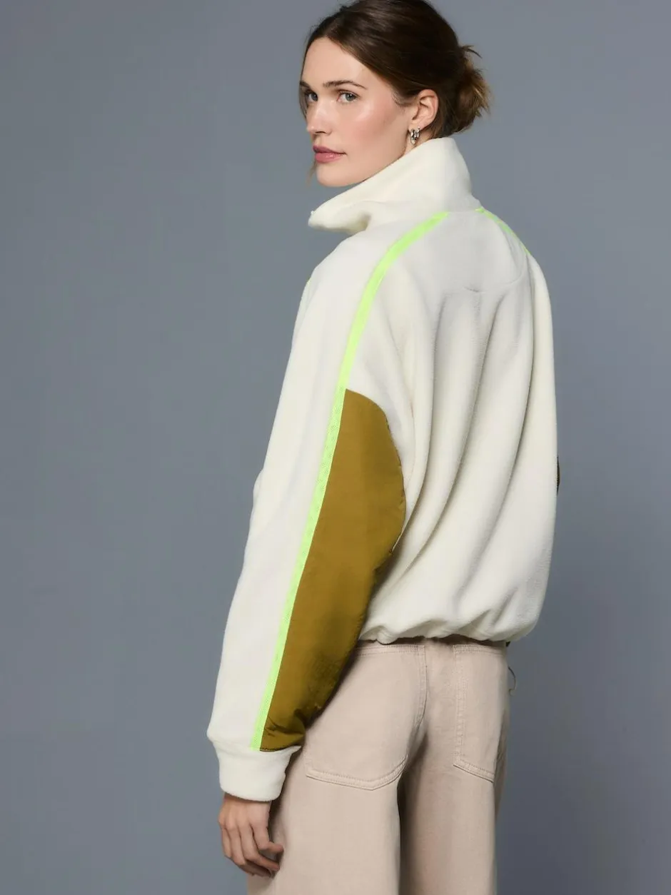 Next Half Zip Fleece with Colourblock Panels Ecru Best