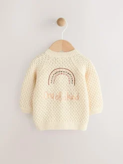 Next Embroidered Cardigan (0mths-2yrs) Ecru Knitted Best