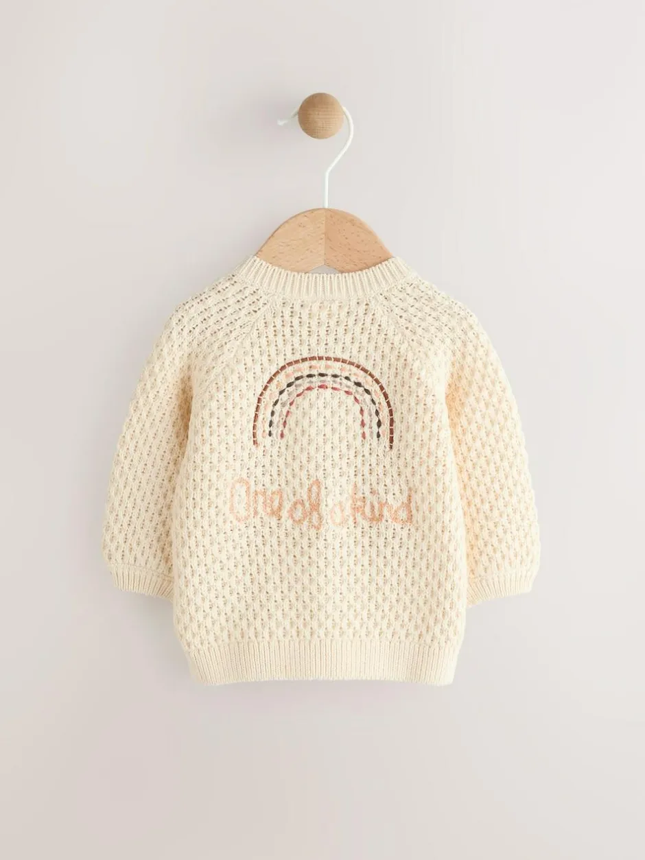 Next Embroidered Cardigan (0mths-2yrs) Ecru Knitted Best