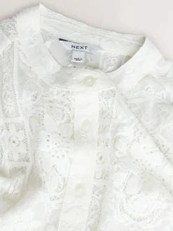 Next Lace Half Sleeve Blouse Ecru Hot