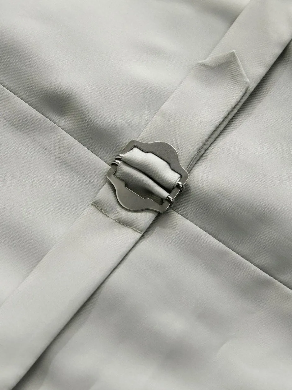 Next Ecru Linen Blend Texture Suit Waistcoat New