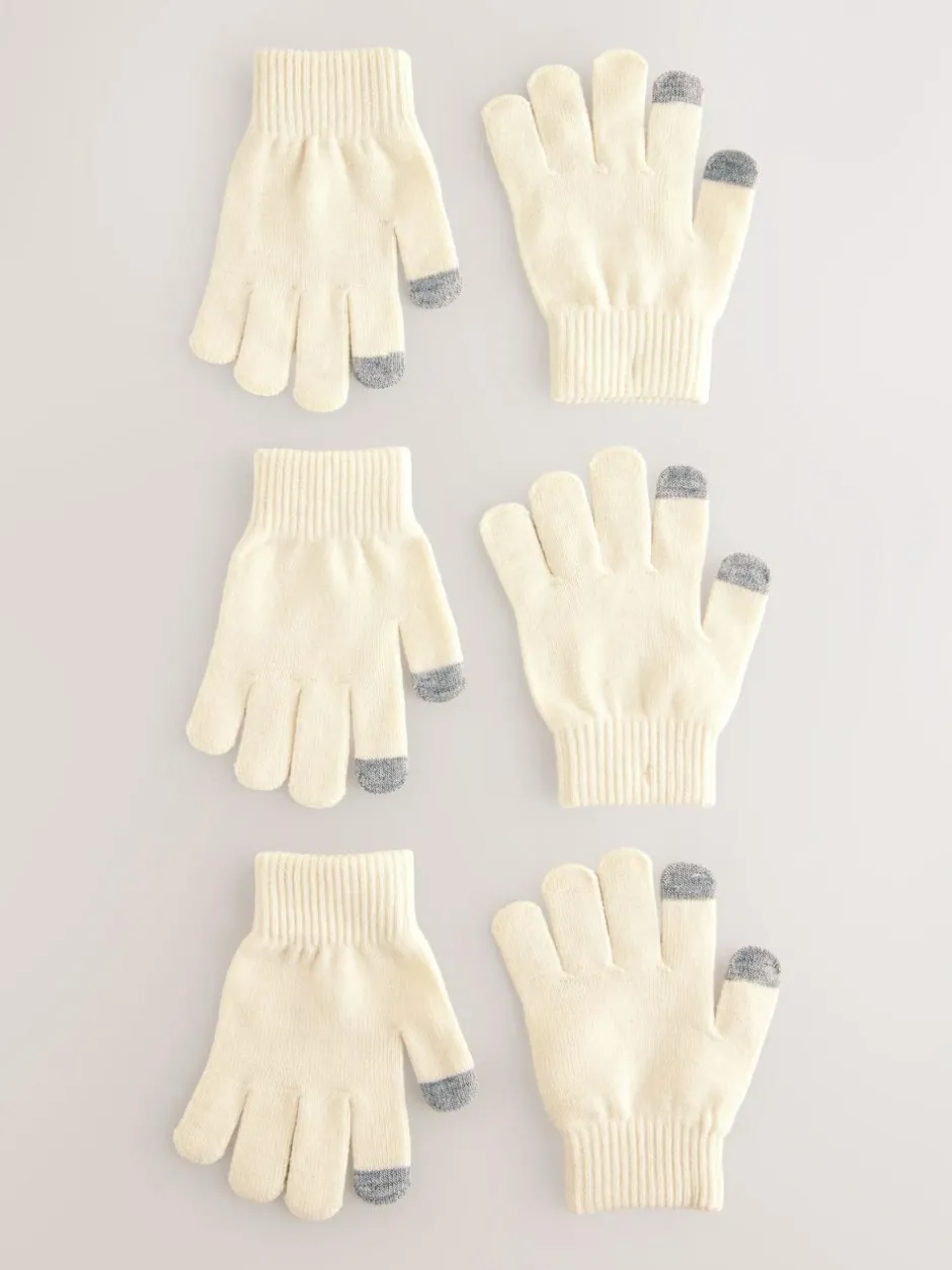 Next Magic Gloves 3 Pack (3-16yrs) Ecru Discount