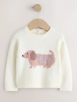 Next Ecru Sausage Dog Jumper (3mths-7yrs) Sale