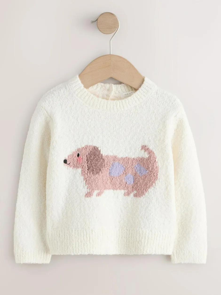 Next Ecru Sausage Dog Jumper (3mths-7yrs) Sale