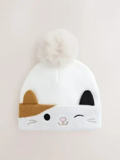 Next Ecru Squishmallow Cat 3D Pom Beanie Hat (5-13yrs) Online