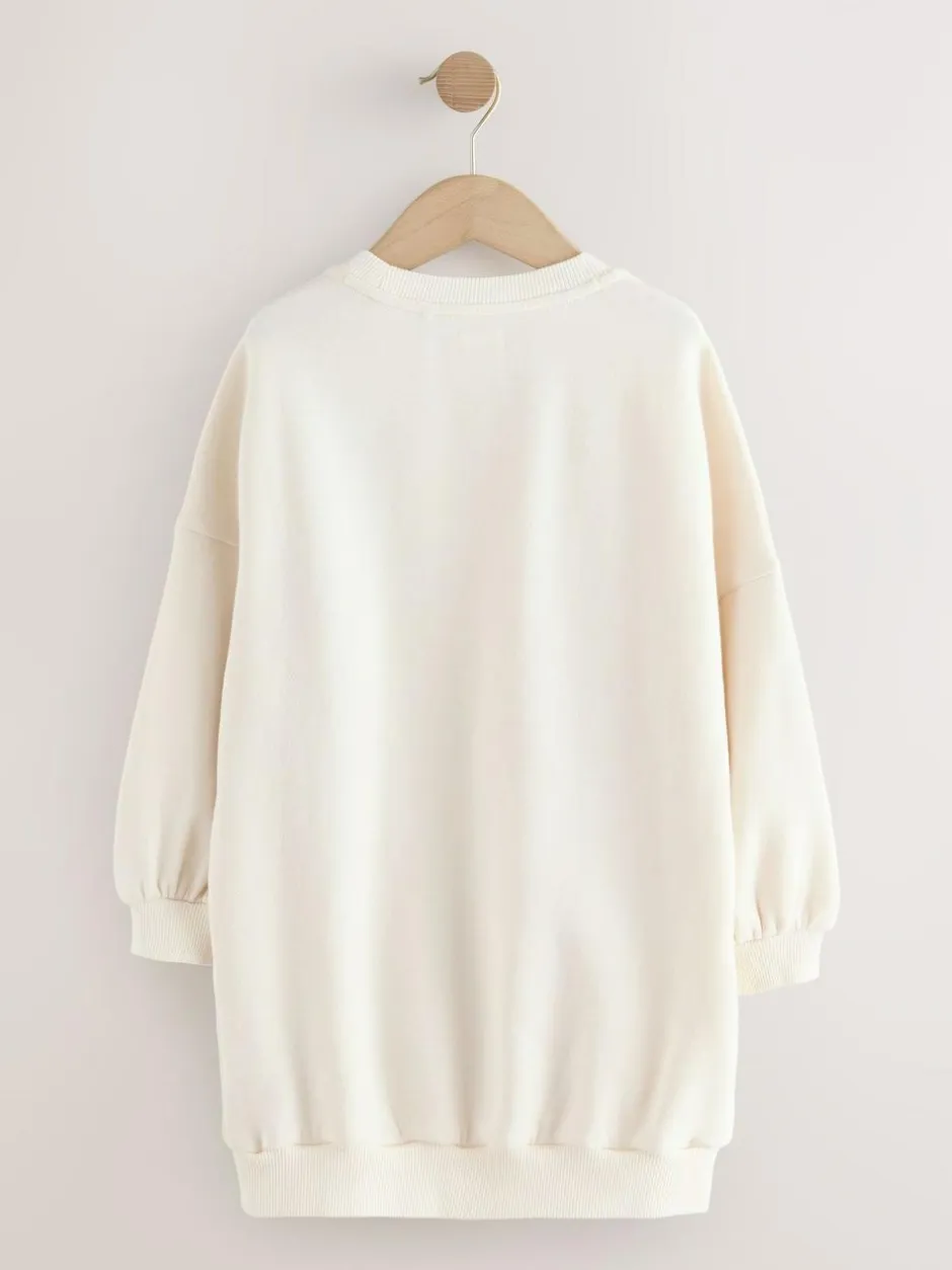 Next Ecru Unicorn Graphic Jumper Dress (3-16yrs) Best