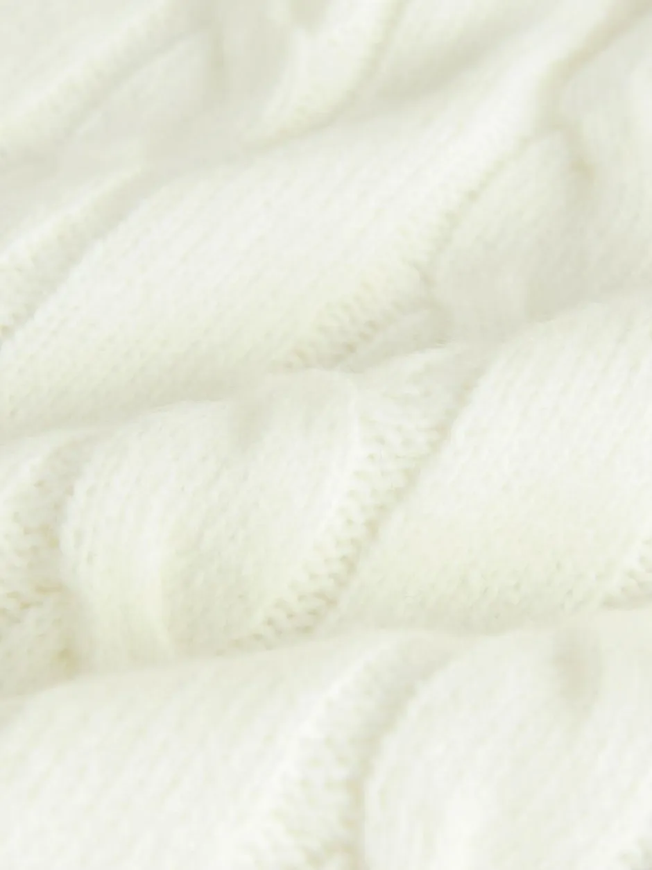 Next Ecru White Cable Knit Crew Neck Jumper (3mths-7yrs)