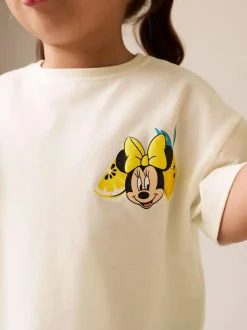 Next Ecru White Disney Minnie and Mickey Short Sleeve Top and Shorts Set (3mths-7yrs) Outlet
