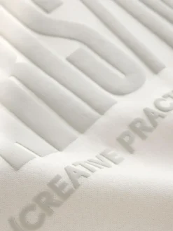 Next Ecru White Graphic Print Hoodie Sale