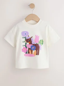 Next Short Sleeve T-Shirt (3mths-7yrs) Ecru White Horse Online