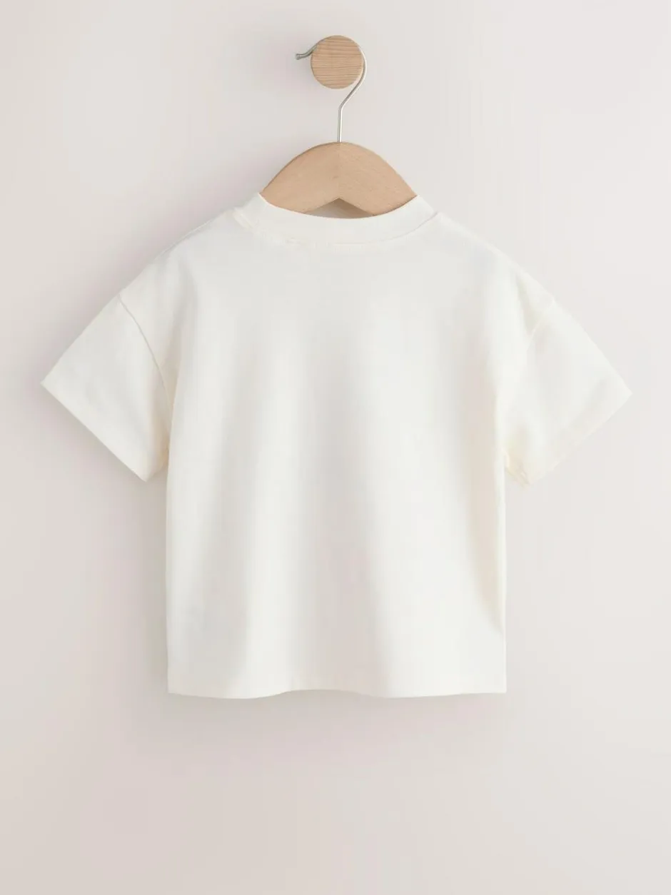 Next Short Sleeve T-Shirt (3mths-7yrs) Ecru White Horse Online
