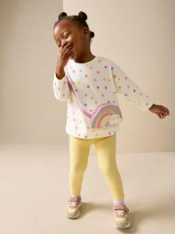 Next Ecru White Rainbow Long Sleeve Bag Top (3mths-7yrs)