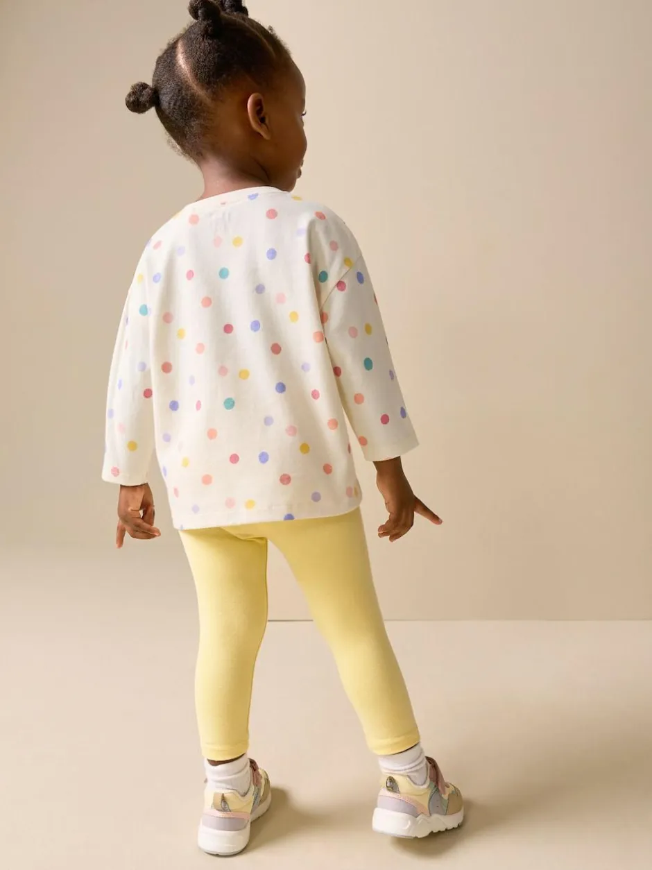 Next Ecru White Rainbow Long Sleeve Bag Top (3mths-7yrs)