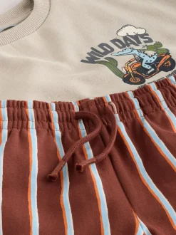Next Crew Neck Sweatshirt and Shorts Set (3mths-7yrs) (3mths-7yrs) Ecru Wild Days Discount