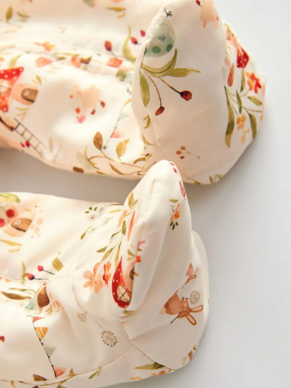 Next Nylon Baby Pramsuit (0mths-2yrs) Ecru Woodland Printed Hooded