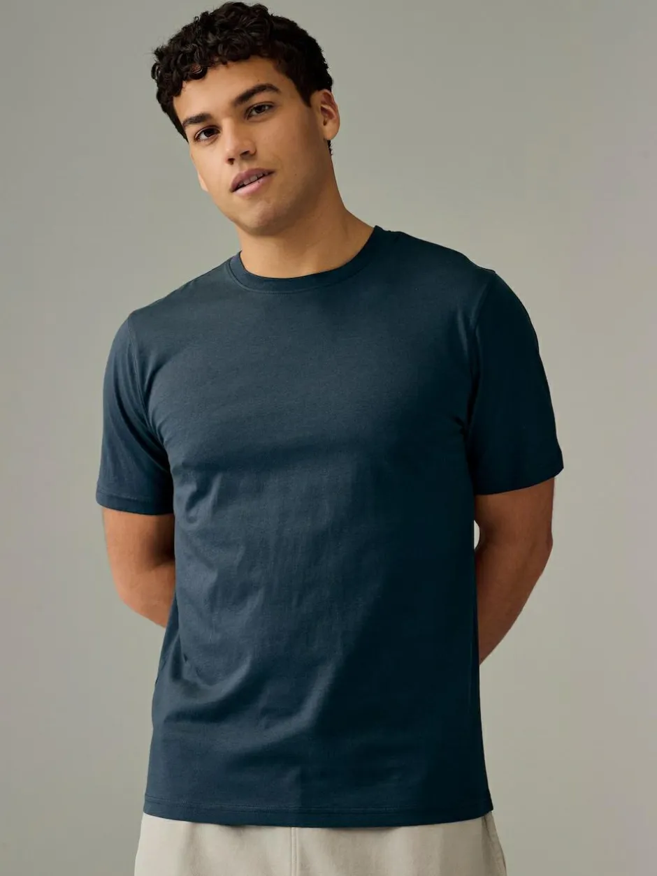 Next Ecru/Blue/Green/Neutral Mushroom/Grey/Stone Regular Fit Essential Cotton T-Shirts 6 Pack Best