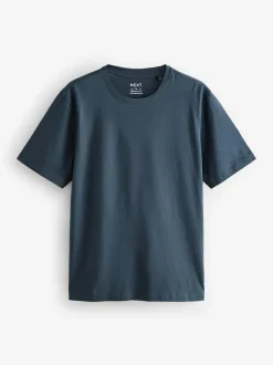 Next Ecru/Blue/Green/Neutral Mushroom/Grey/Stone Regular Fit Essential Cotton T-Shirts 6 Pack Best