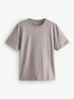 Next Ecru/Blue/Green/Neutral Mushroom/Grey/Stone Regular Fit Essential Cotton T-Shirts 6 Pack Best