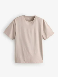 Next Ecru/Blue/Green/Neutral Mushroom/Grey/Stone Regular Fit Essential Cotton T-Shirts 6 Pack Best