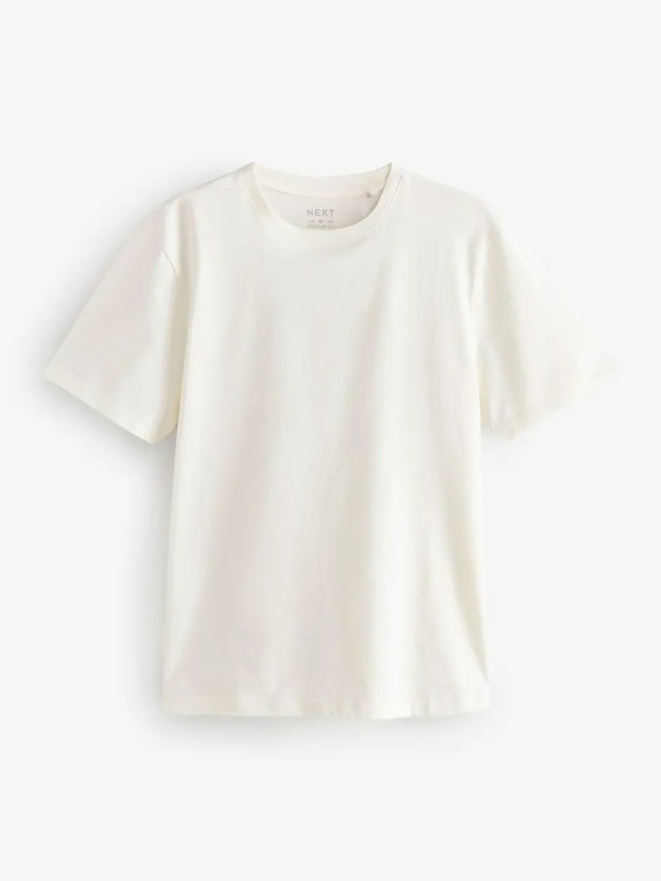 Next Ecru/Blue/Green/Neutral Mushroom/Grey/Stone Regular Fit Essential Cotton T-Shirts 6 Pack Best