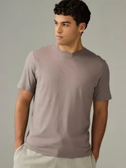 Next Ecru/Blue/Green/Neutral Mushroom/Grey/Stone Regular Fit Essential Cotton T-Shirts 6 Pack Best