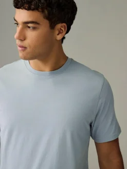 Next Ecru/Blue/Green/Neutral Mushroom/Grey/Stone Regular Fit Essential Cotton T-Shirts 6 Pack Best