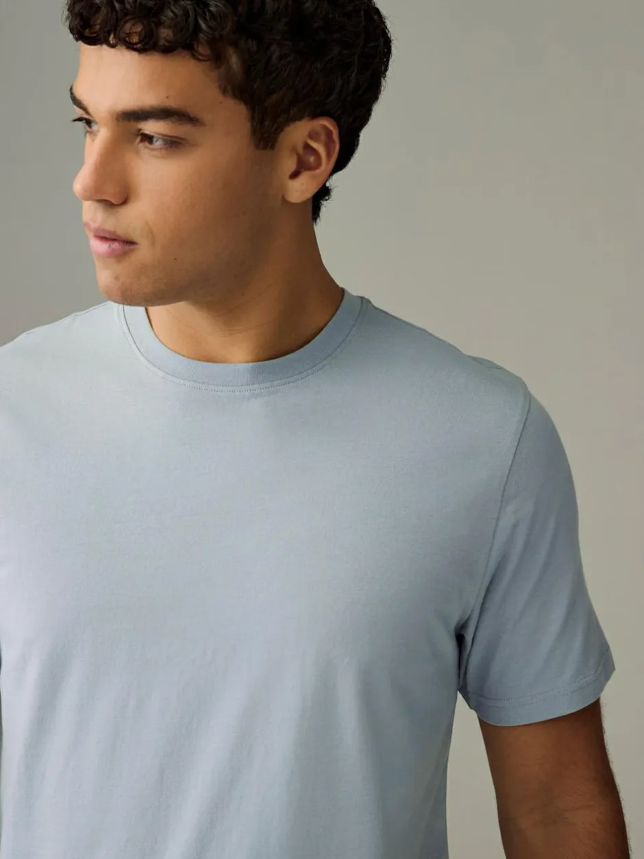 Next Ecru/Blue/Green/Neutral Mushroom/Grey/Stone Regular Fit Essential Cotton T-Shirts 6 Pack Best