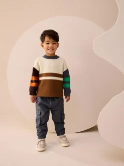 Next Ecru/Brown Knitted Jumper (3mths-7yrs) New