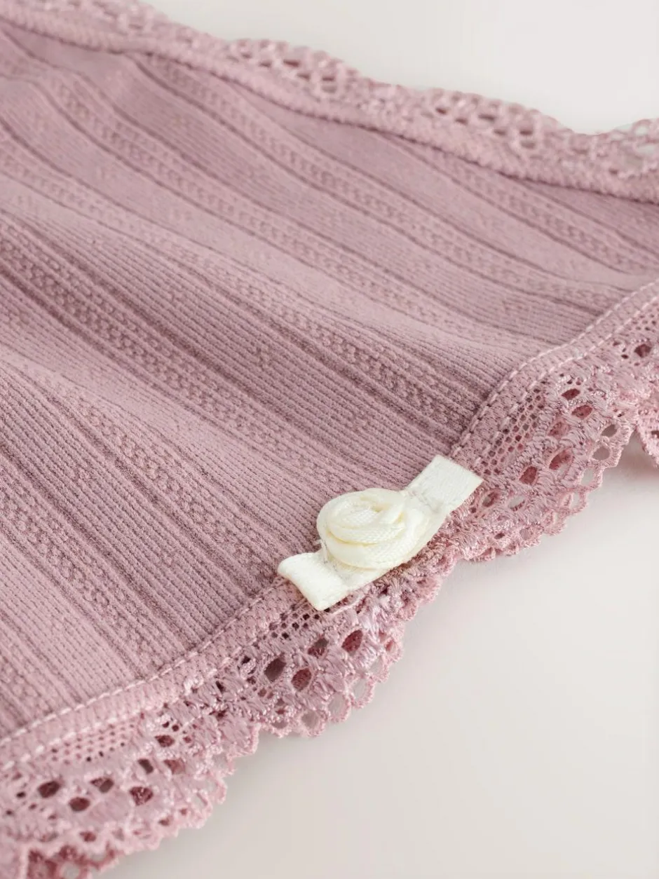 Next Ecru/Pink Thong Seamfree Pointelle Knickers 3 Pack Discount