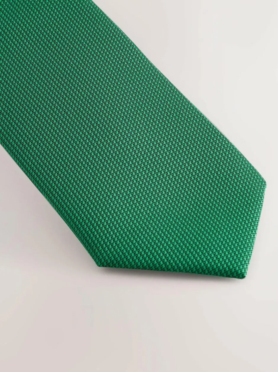 Next Emerald Green Slim Textured Tie Clearance