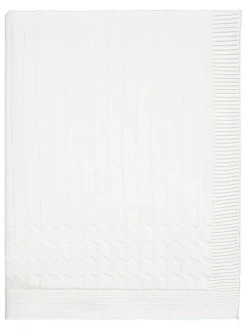 Emile Et Rose Emile Et Cable Knit Baby Cotton Blanket White Online