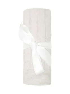Emile Et Rose Emile Et Cable Knit Baby Cotton Blanket Natural Hot