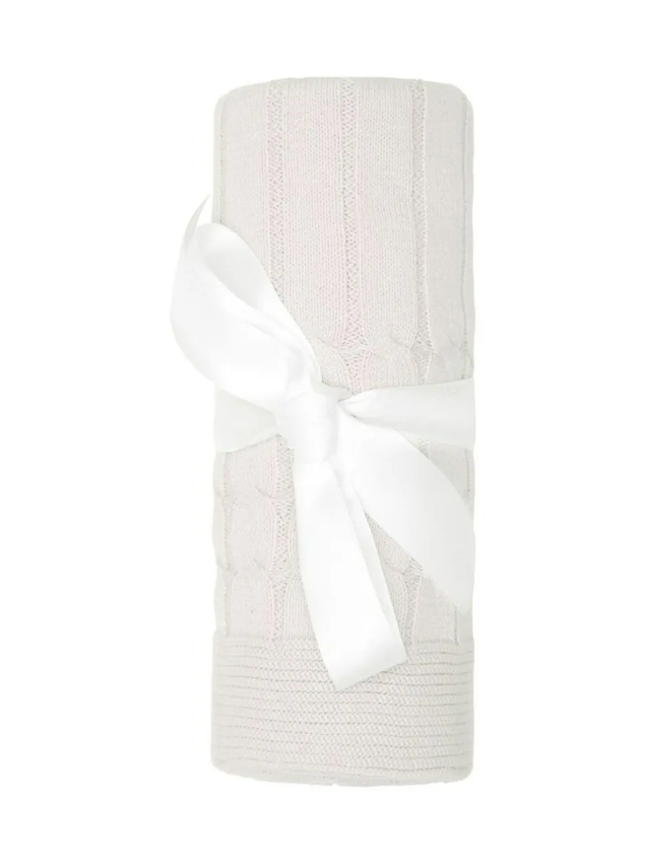 Emile Et Rose Emile Et Cable Knit Baby Cotton Blanket Natural Hot