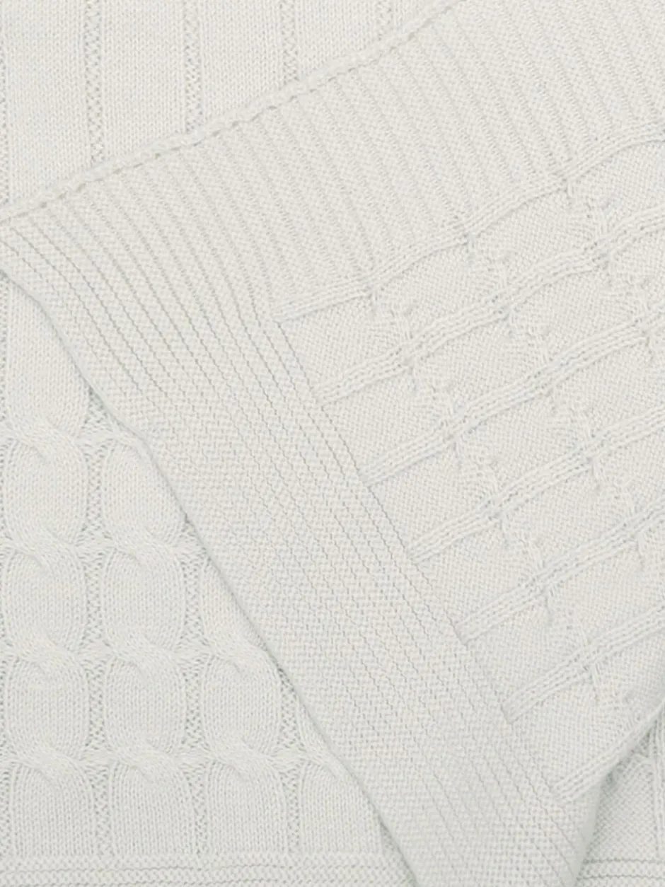Emile Et Rose Emile Et Cable Knit Baby Cotton Blanket Natural Hot