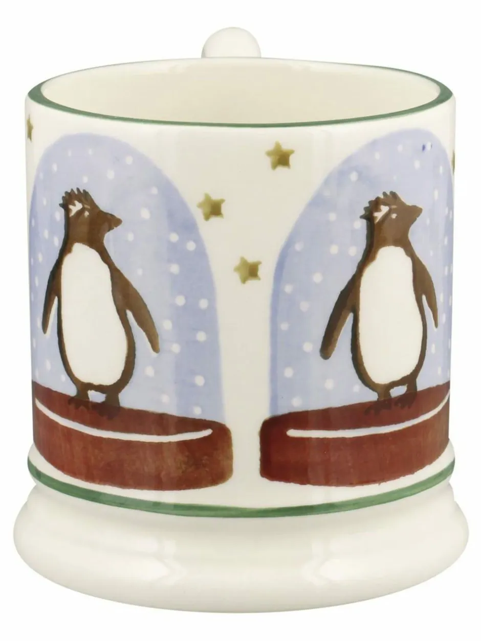Emma Bridgewater Cream Penguin Snow Globe 1/2 Print Mug Best