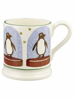 Emma Bridgewater Cream Penguin Snow Globe 1/2 Print Mug Best