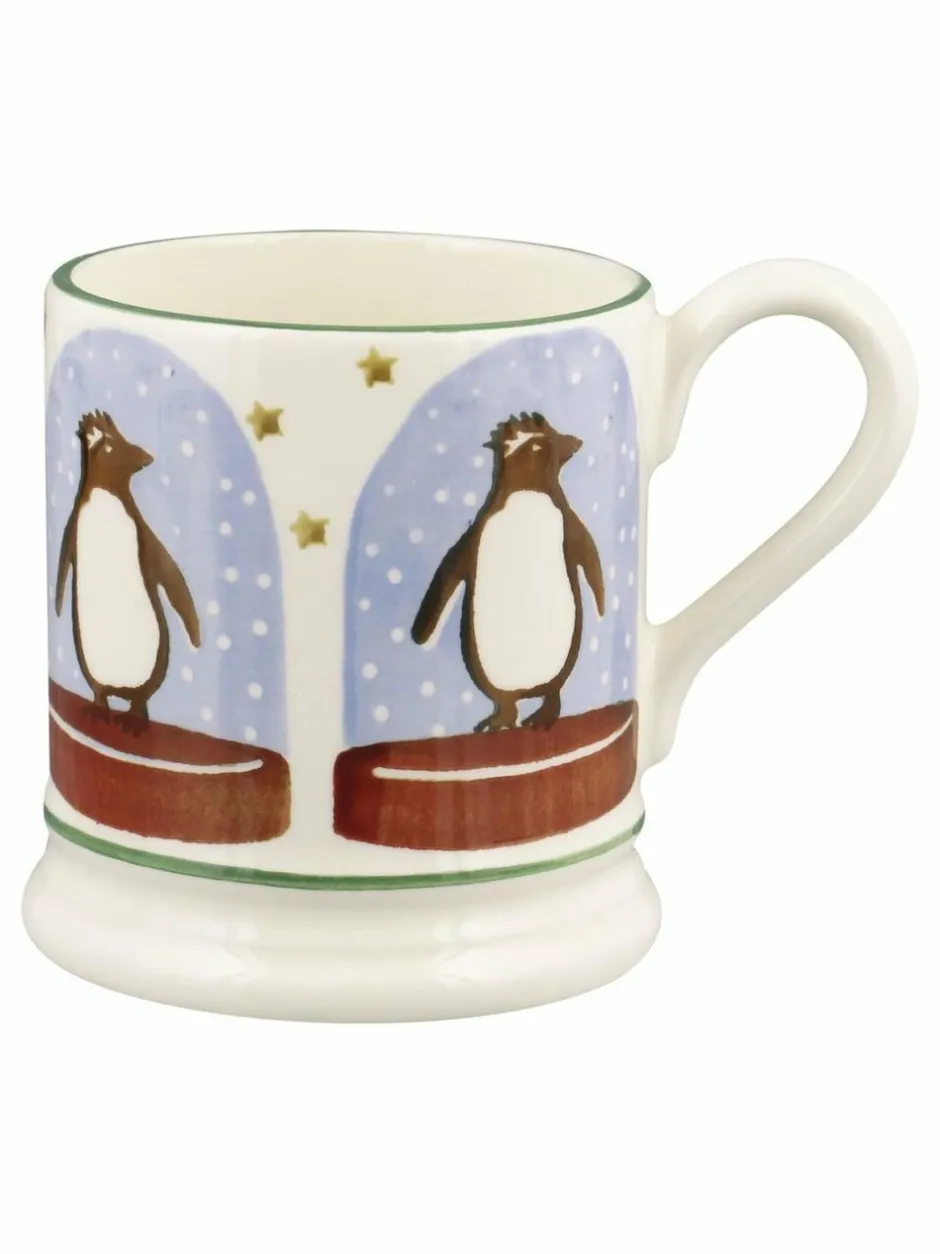 Emma Bridgewater Cream Penguin Snow Globe 1/2 Print Mug Best