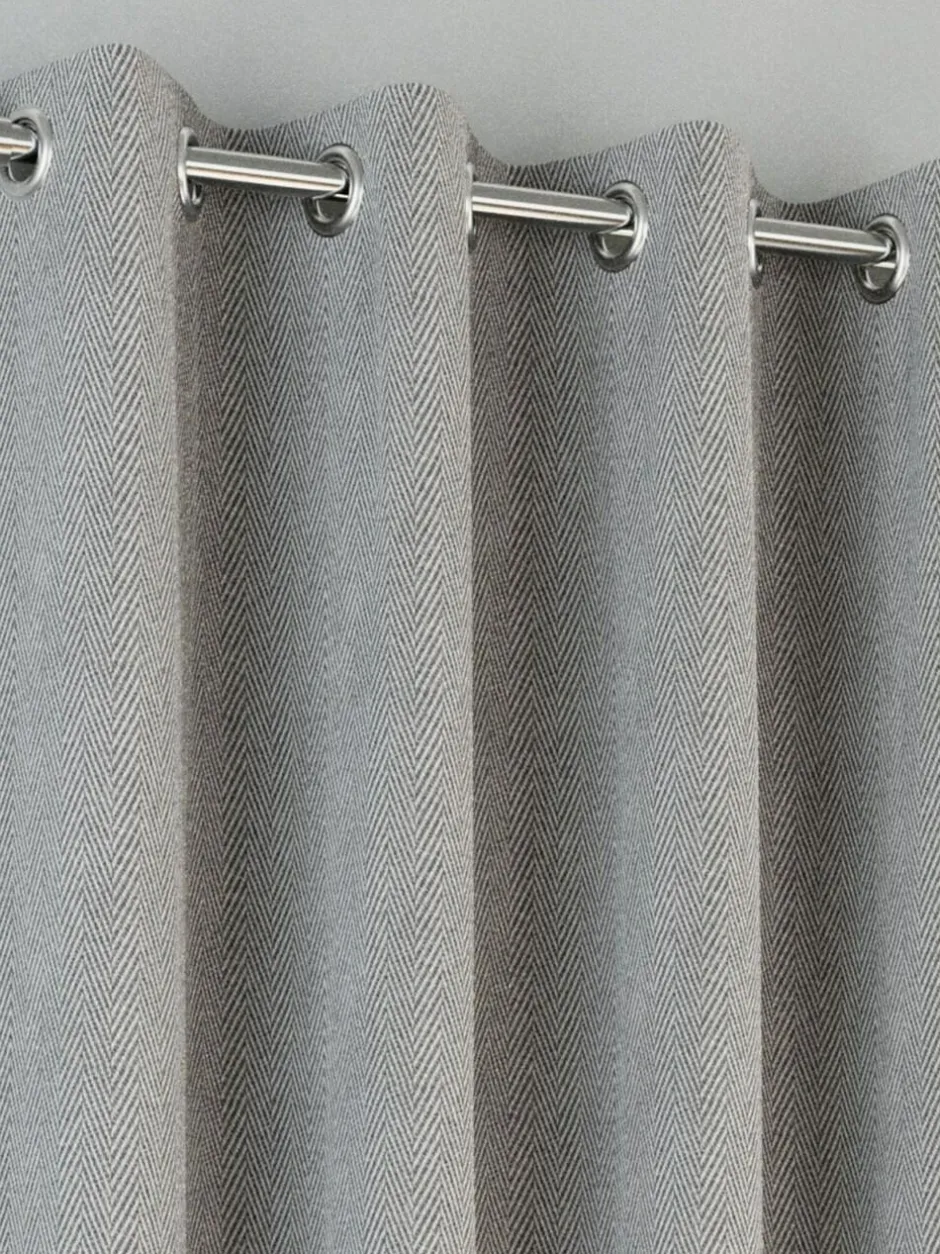 Enhanced Living Chester Thermal Blackout Eyelet Curtains Grey Outlet
