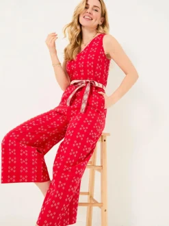 Fat Face FatFace Aeran Red Jacquard Jumpsuit Best