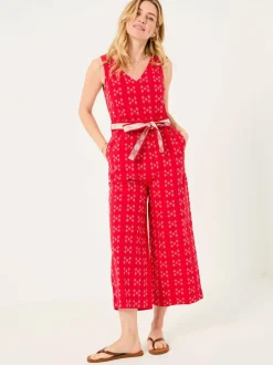 Fat Face FatFace Aeran Red Jacquard Jumpsuit Best