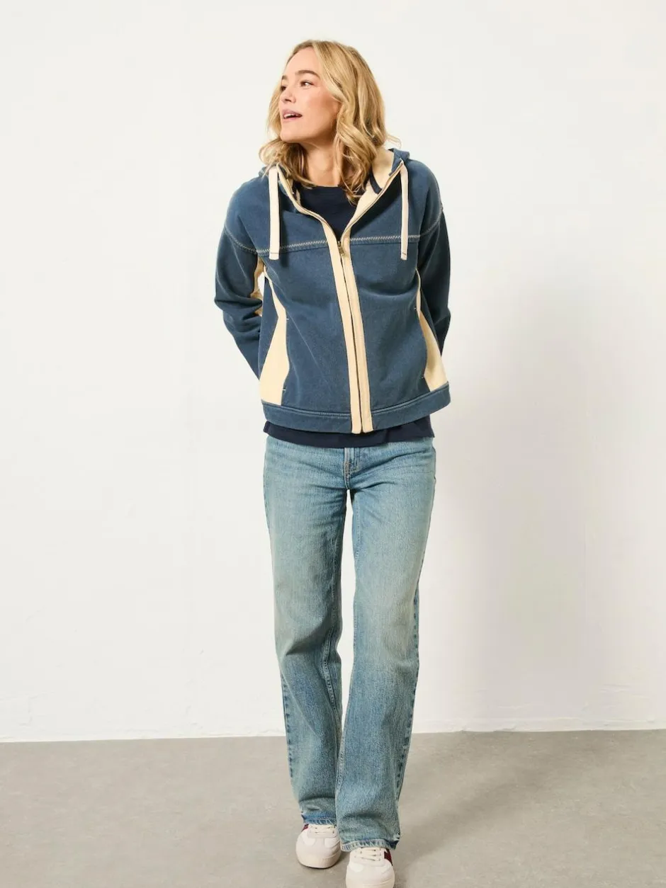 Fat Face FatFace Airlie Navy Zip Through Hoodie Online