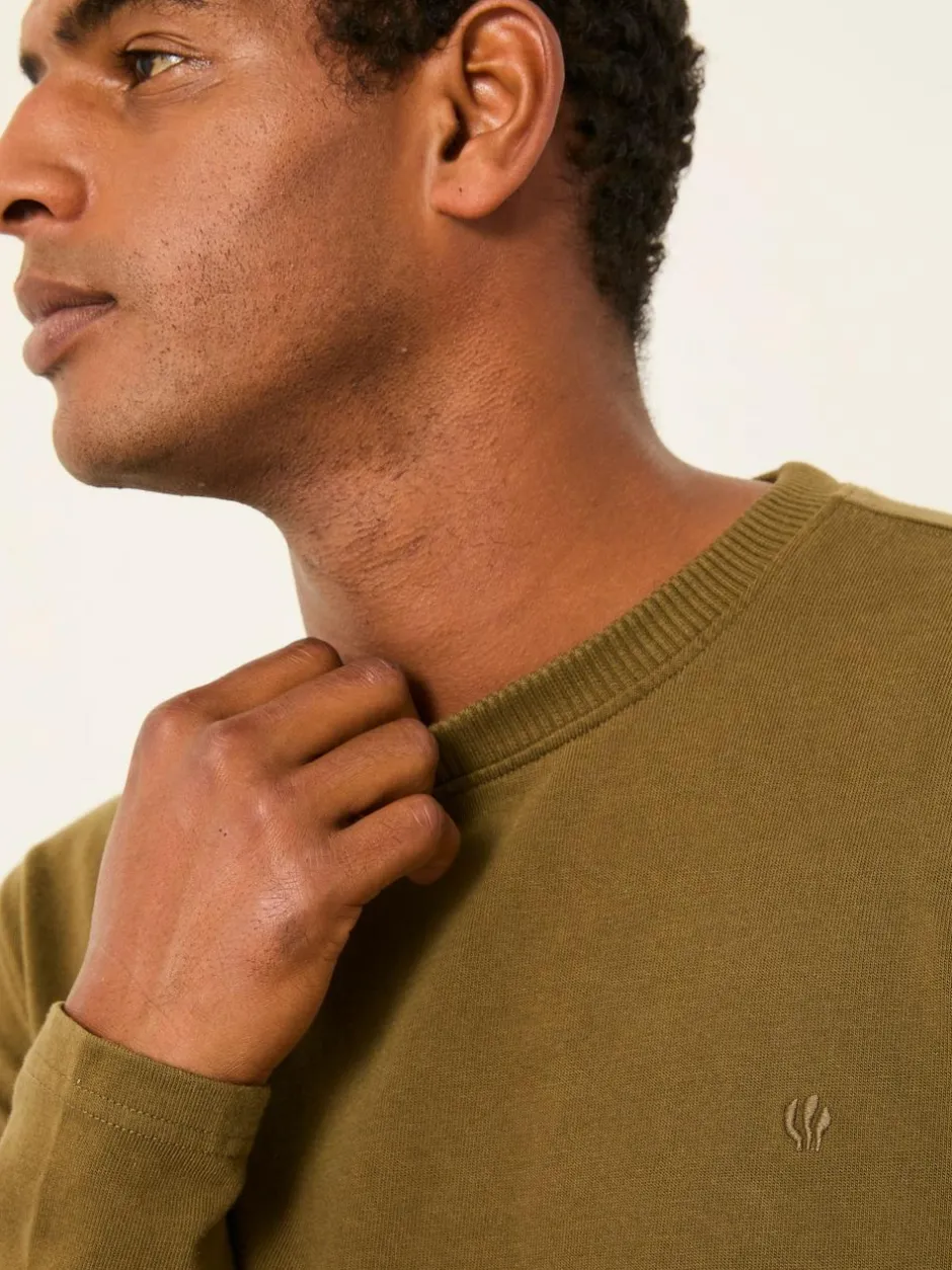 Fat Face FatFace Alton Long Sleeve Heavyweight Relaxed Fit T-Shirt Khaki Green Best